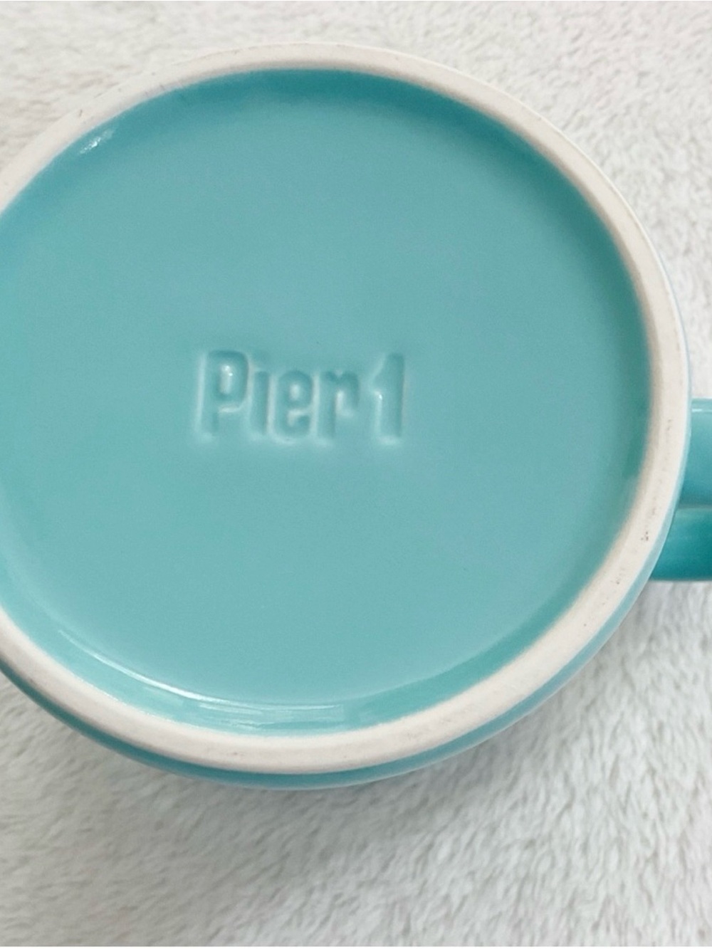 Pier 1 Aqua Turquoise Ribbed Coffee Mugs Set 2 Coastal Cottage - Picture 7 of 12